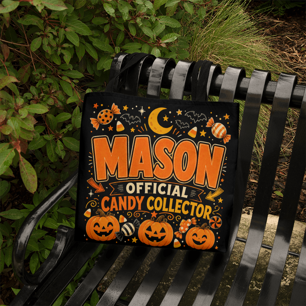 Personalized Official Candy Collector Halloween Tote Bag