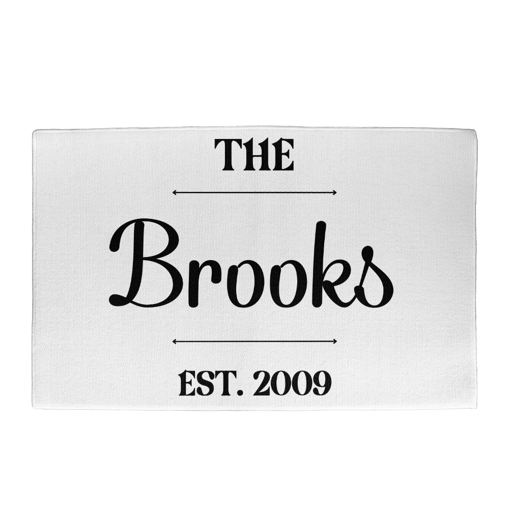 Personalized Family Name & Established Year Welcome Mat