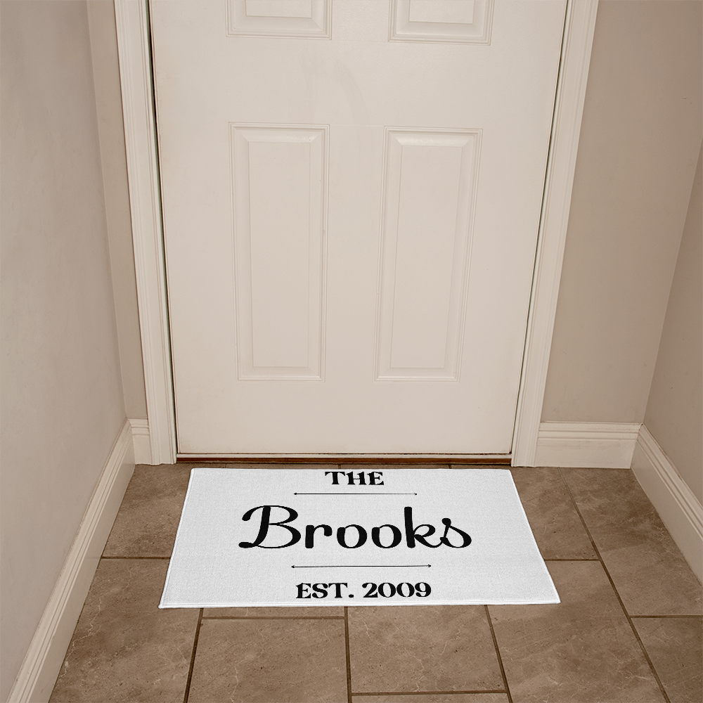 Personalized Family Name & Established Year Welcome Mat