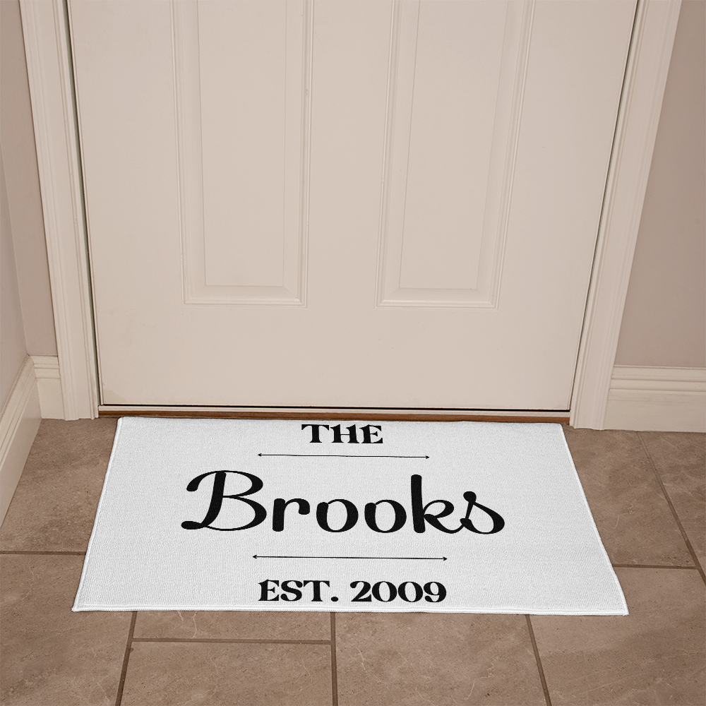 Personalized Family Name & Established Year Welcome Mat