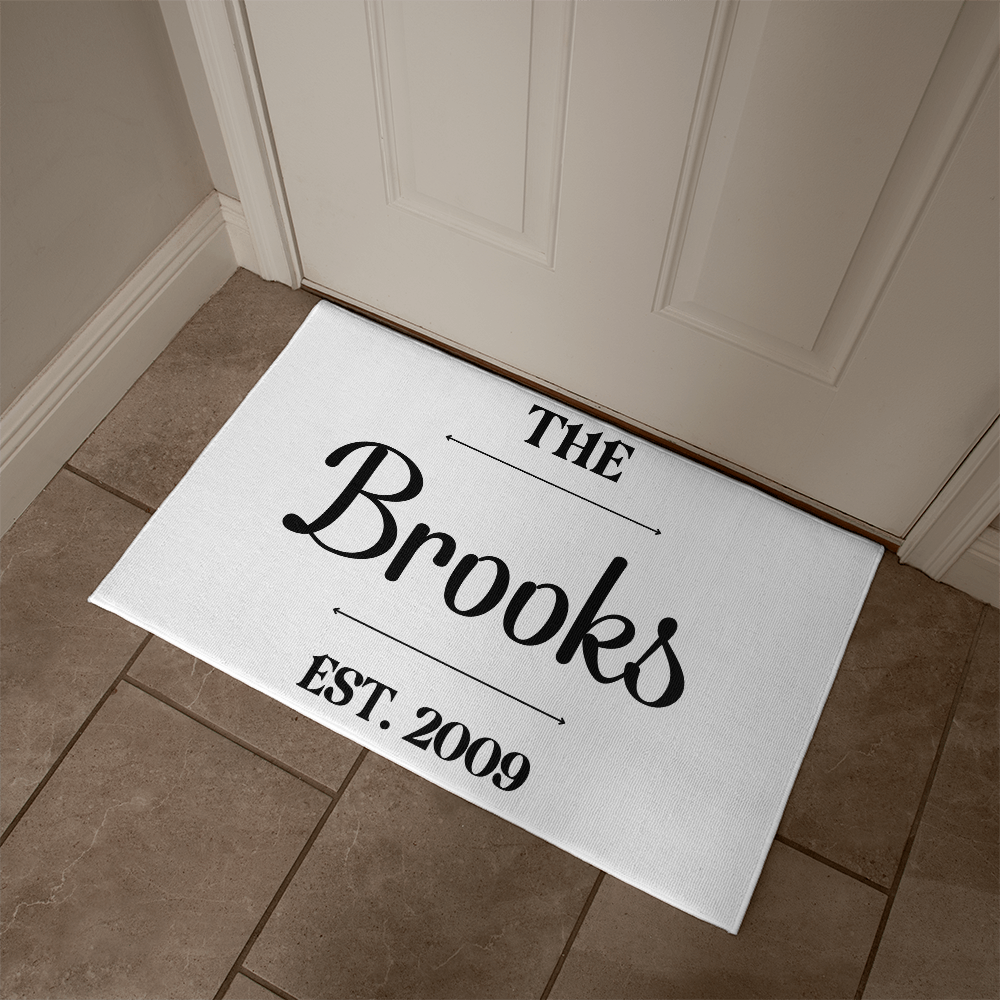 Personalized Family Name & Established Year Welcome Mat