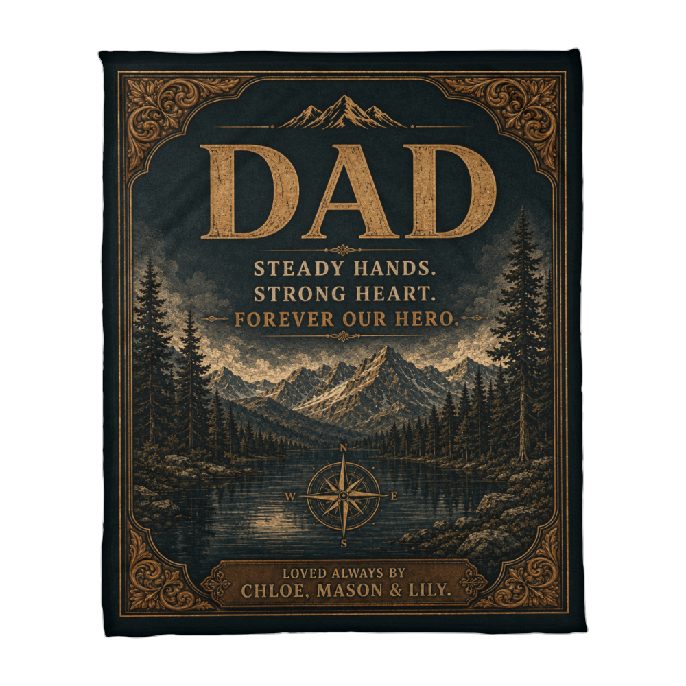 Personalized Dad – Forever Our Hero Keepsake Blanket