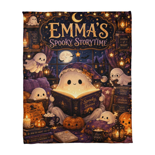 Personalized Spooky Storytime Halloween Keepsake Blanket