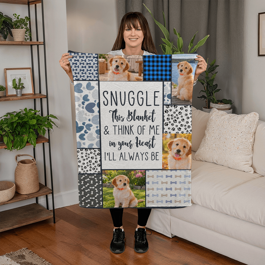 Custom Pet Memorial Photo Blanket – Snuggle This Blanket When I'm Not There
