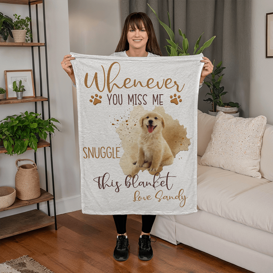 Whenever You Miss Me Personalized Photo Blanket