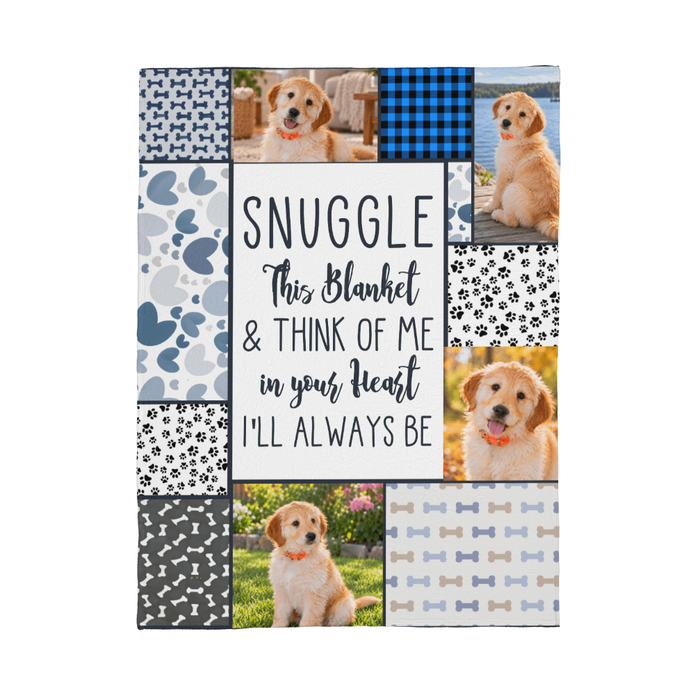 Custom Pet Memorial Photo Blanket – Snuggle This Blanket When I'm Not There