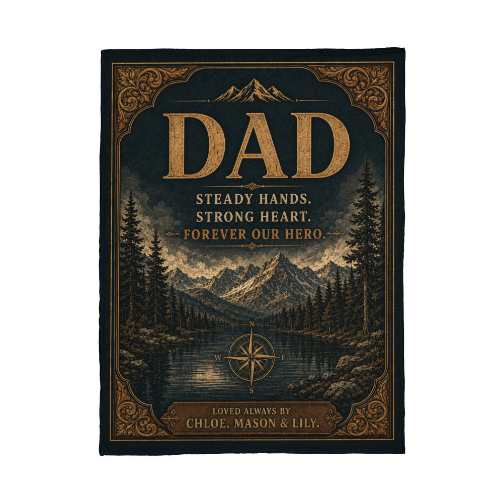 Personalized Dad – Forever Our Hero Keepsake Blanket