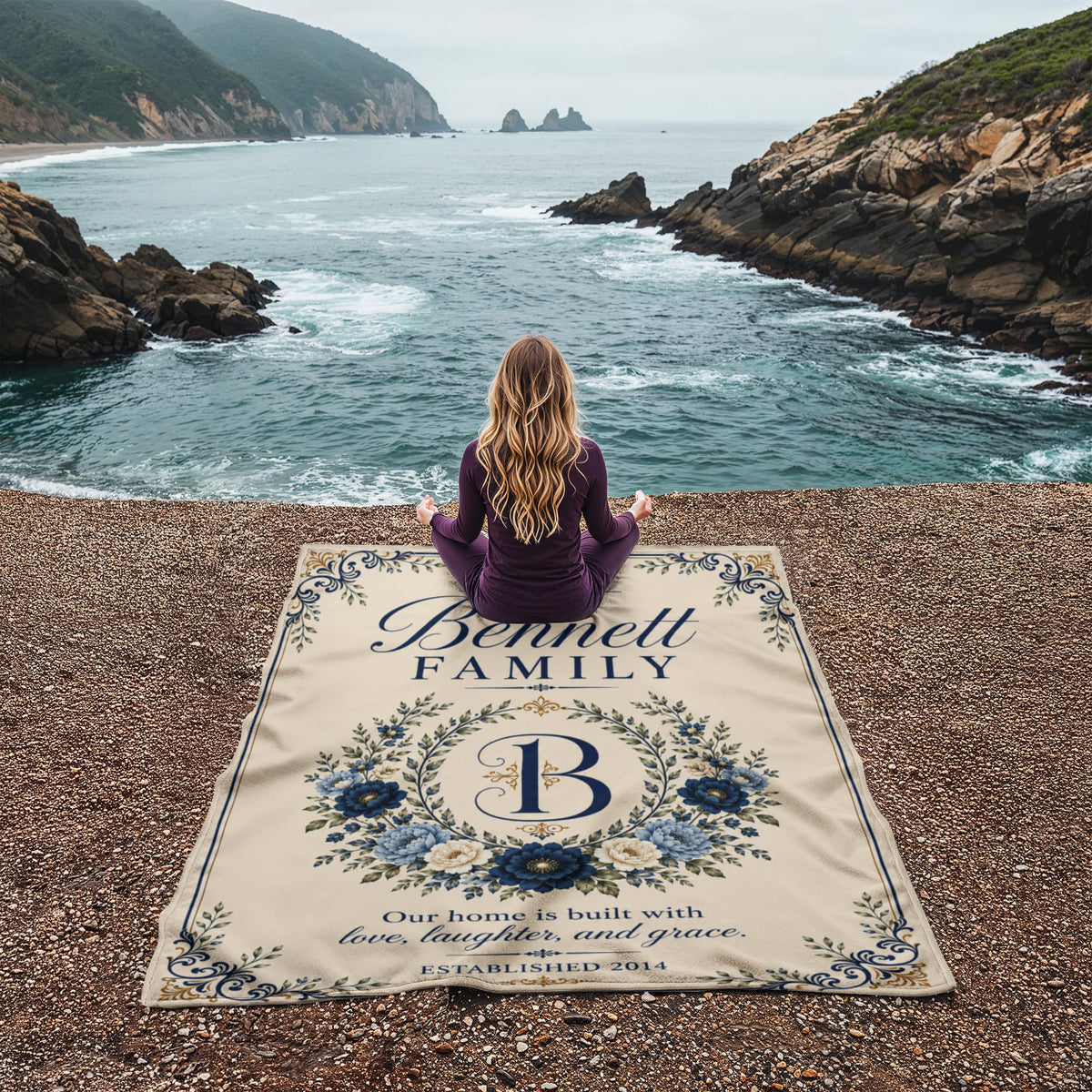 Personalized Family Name & Established Date Keepsake Blanket