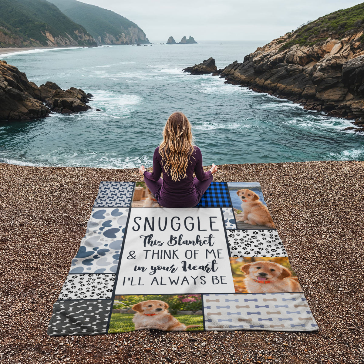 Custom Pet Memorial Photo Blanket – Snuggle This Blanket When I'm Not There