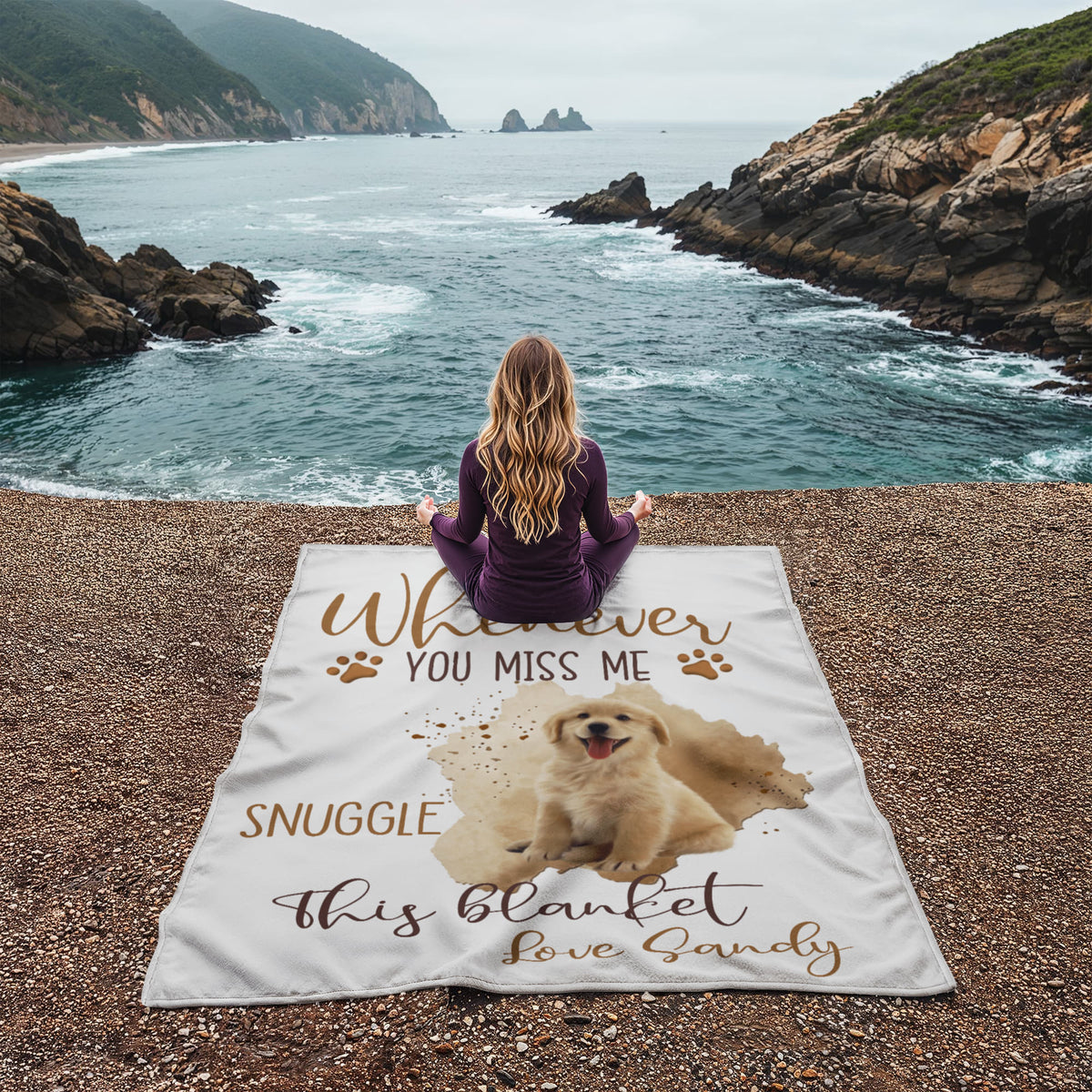 Whenever You Miss Me Personalized Photo Blanket
