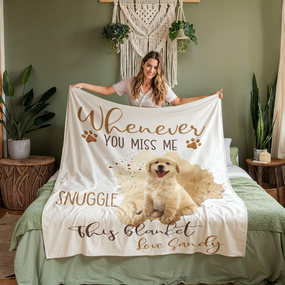 Whenever You Miss Me Personalized Photo Blanket