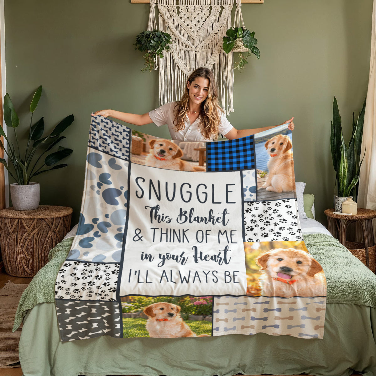 Custom Pet Memorial Photo Blanket – Snuggle This Blanket When I'm Not There