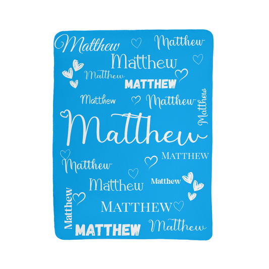 Personalized Kids Name Keepsake Blanket – 13 Color Options
