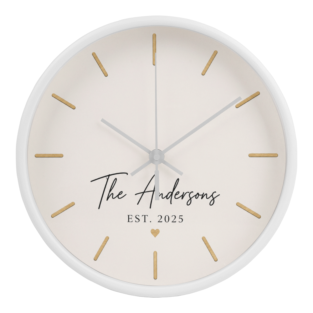 Customizable Family Name & Established Date Clock