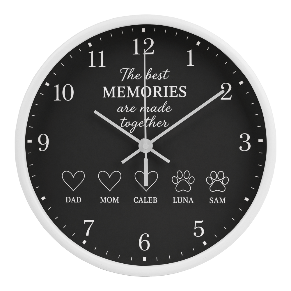 Personalized Family & Pet Memories Clock