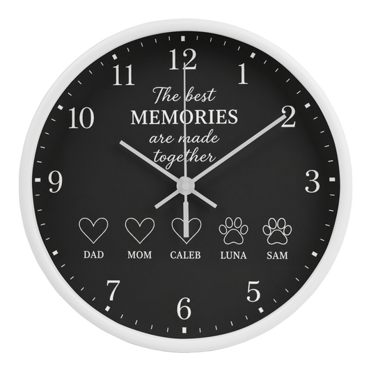 Personalized Family & Pet Memories Clock