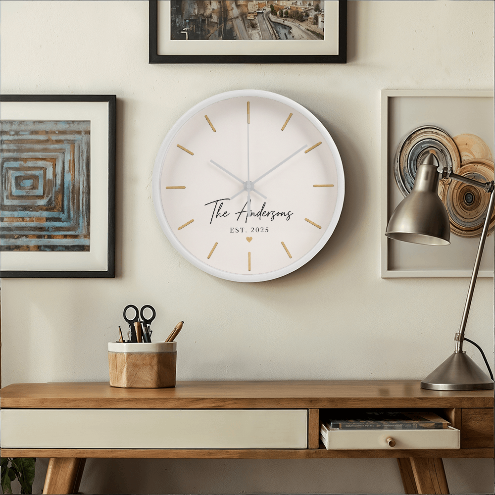 Customizable Family Name & Established Date Clock