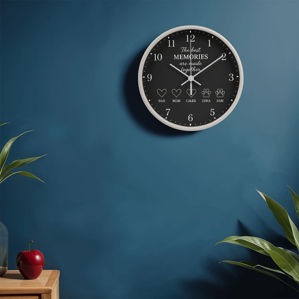 Personalized Family & Pet Memories Clock