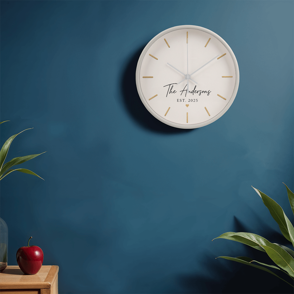 Customizable Family Name & Established Date Clock
