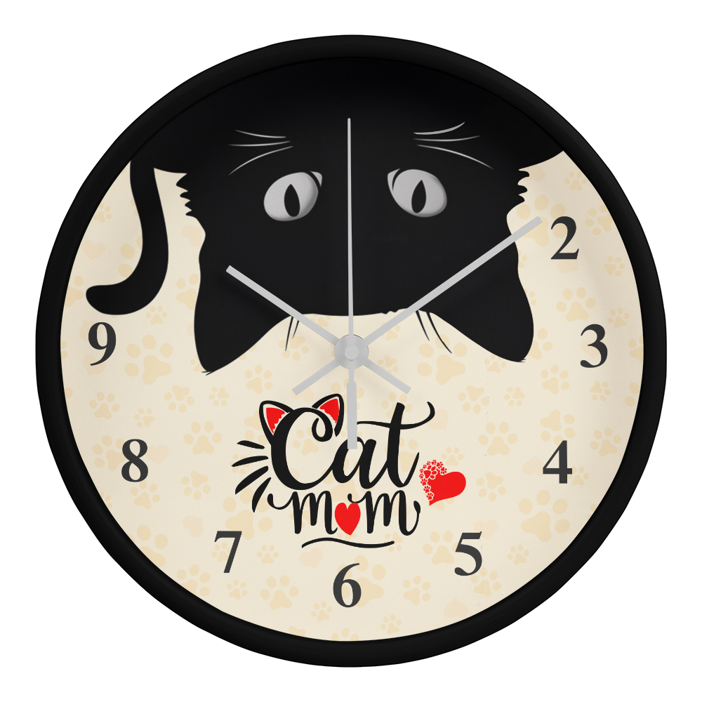 Cat Mom Paw Print Wall Clock