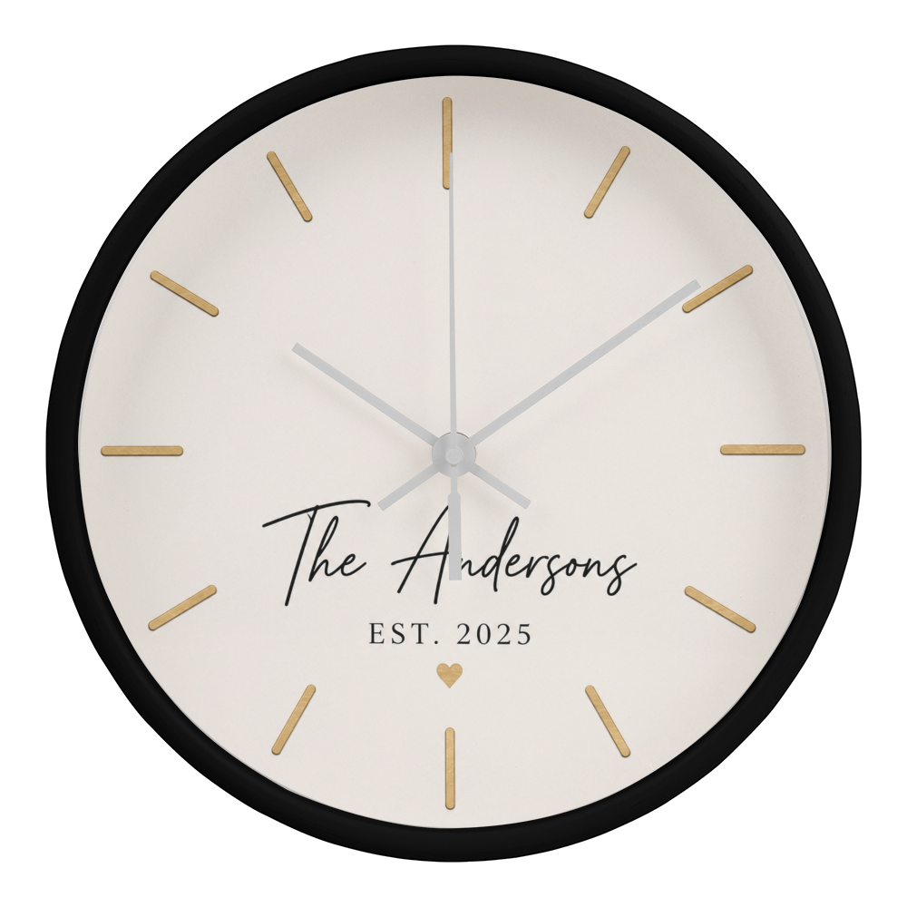 Customizable Family Name & Established Date Clock