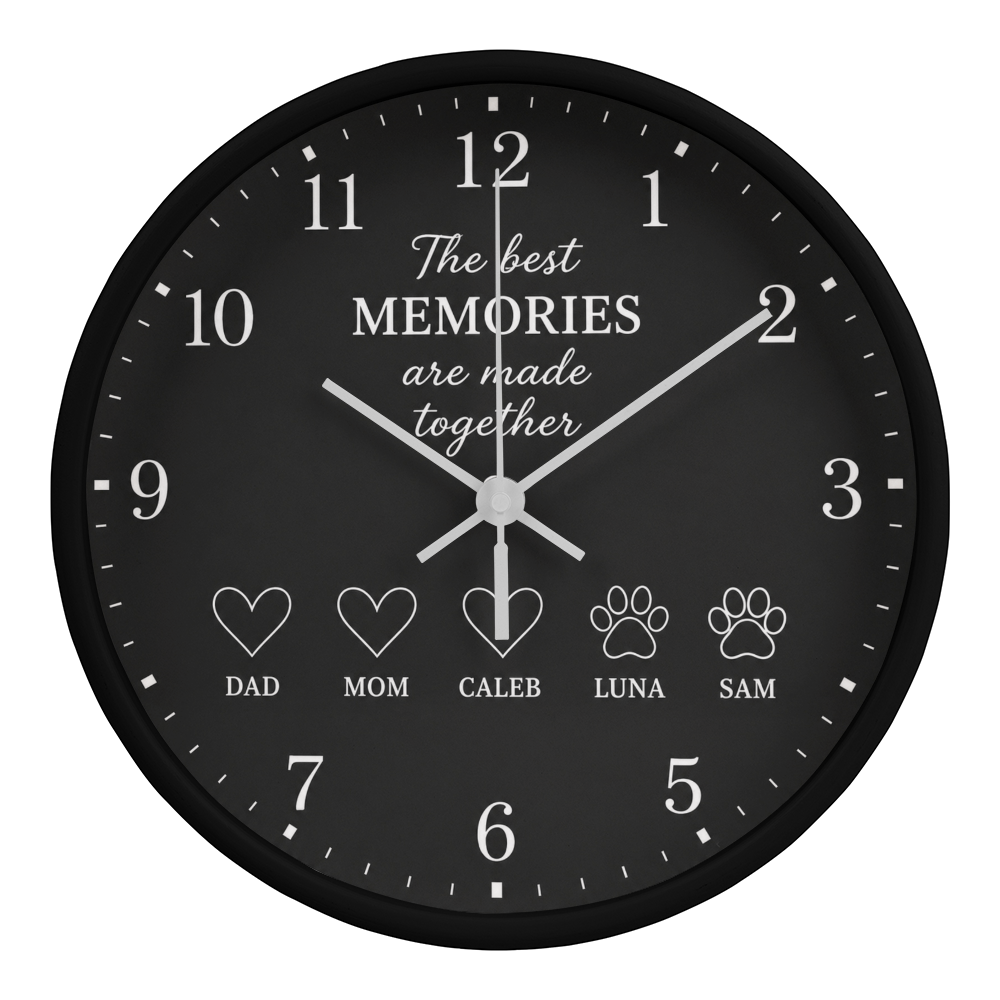 Personalized Family & Pet Memories Clock