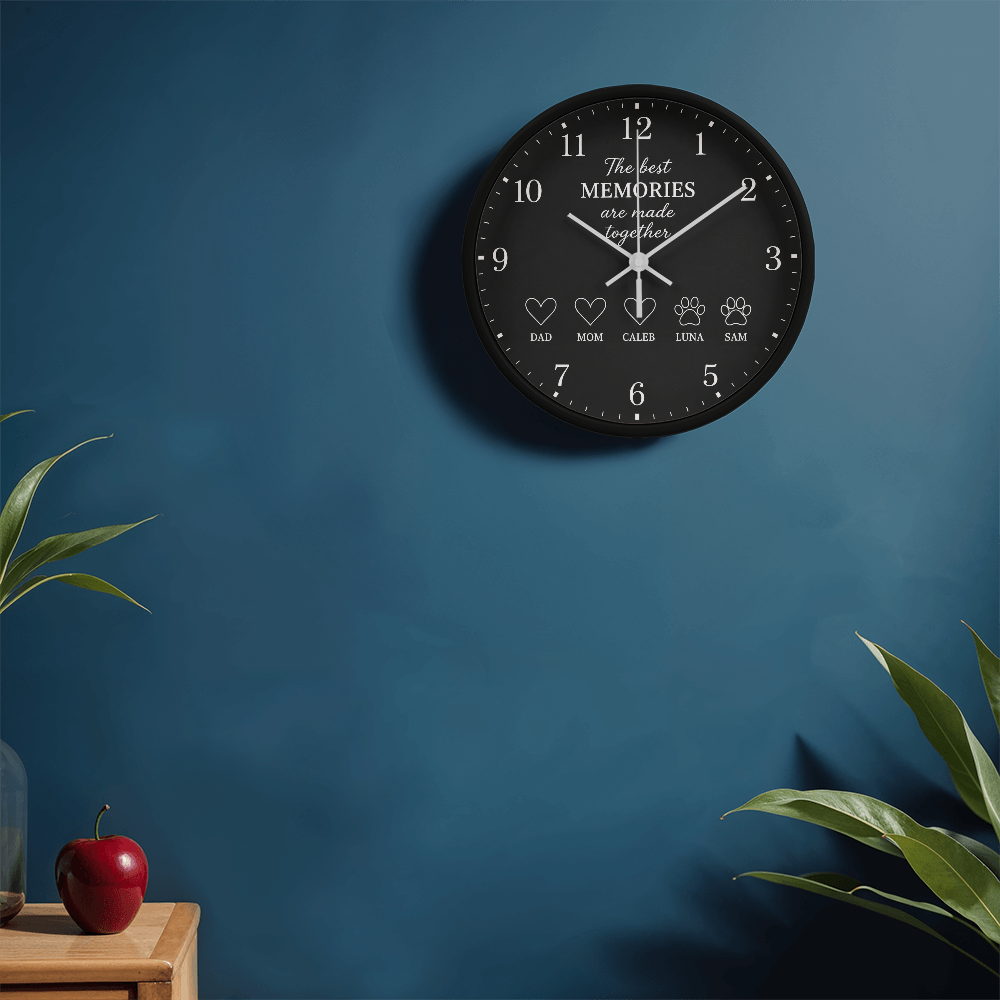 Personalized Family & Pet Memories Clock