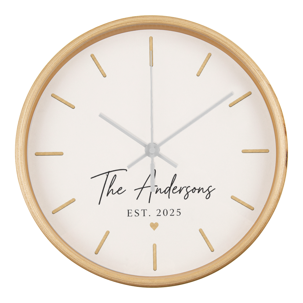 Customizable Family Name & Established Date Clock