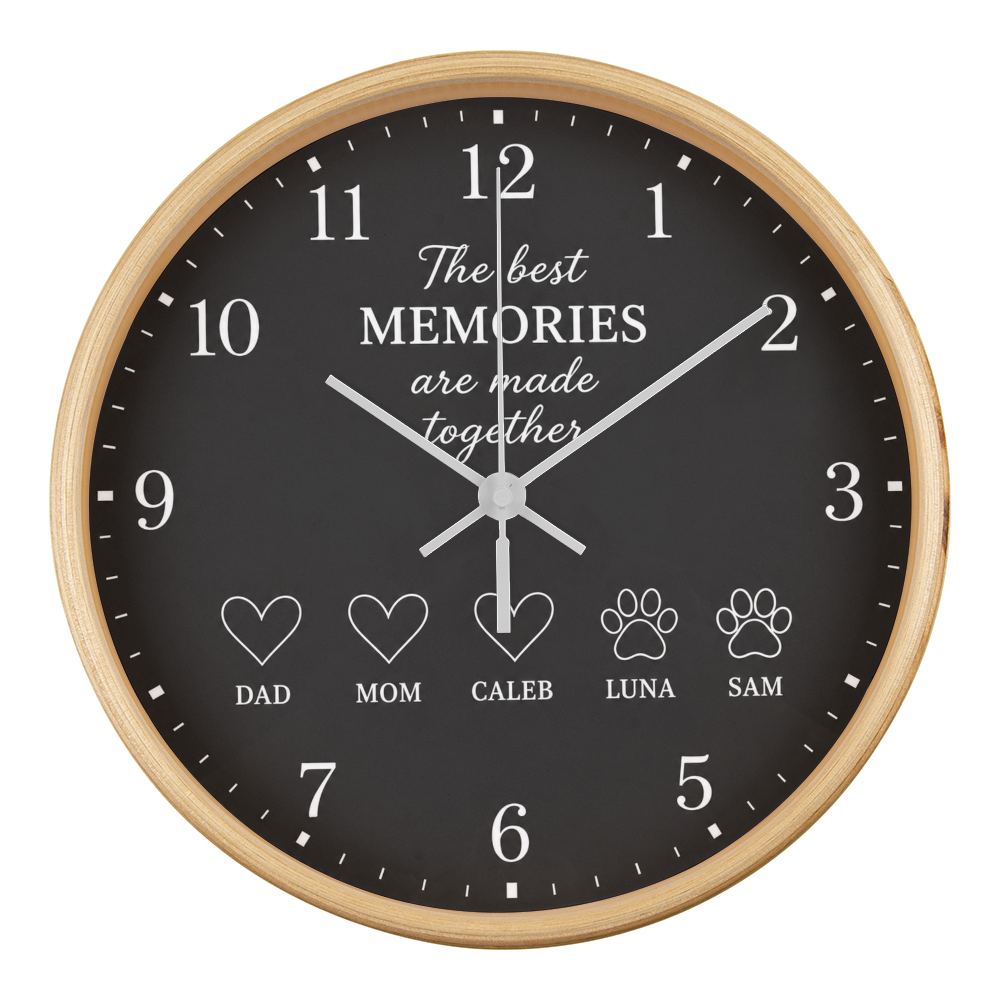 Personalized Family & Pet Memories Clock