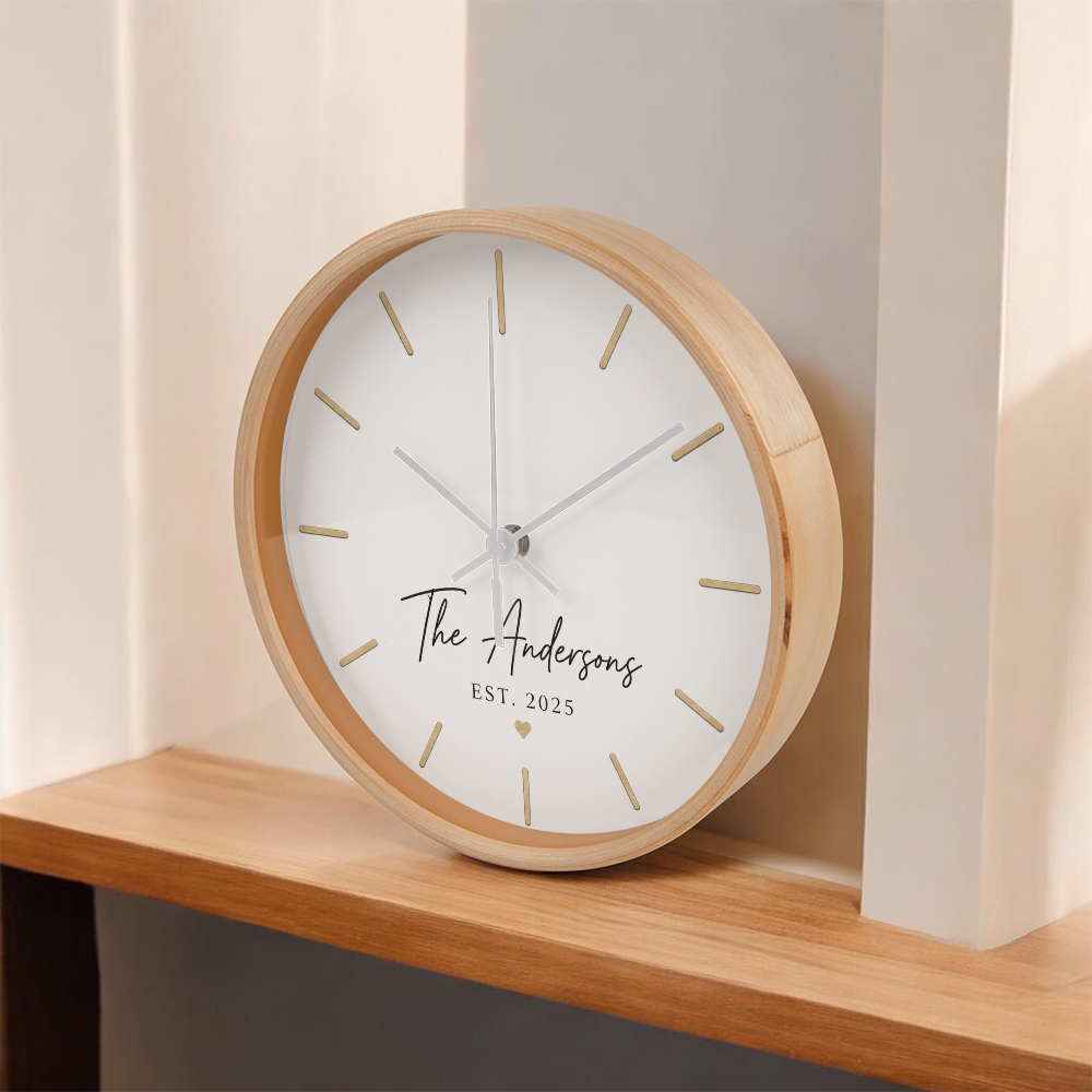 Customizable Family Name & Established Date Clock