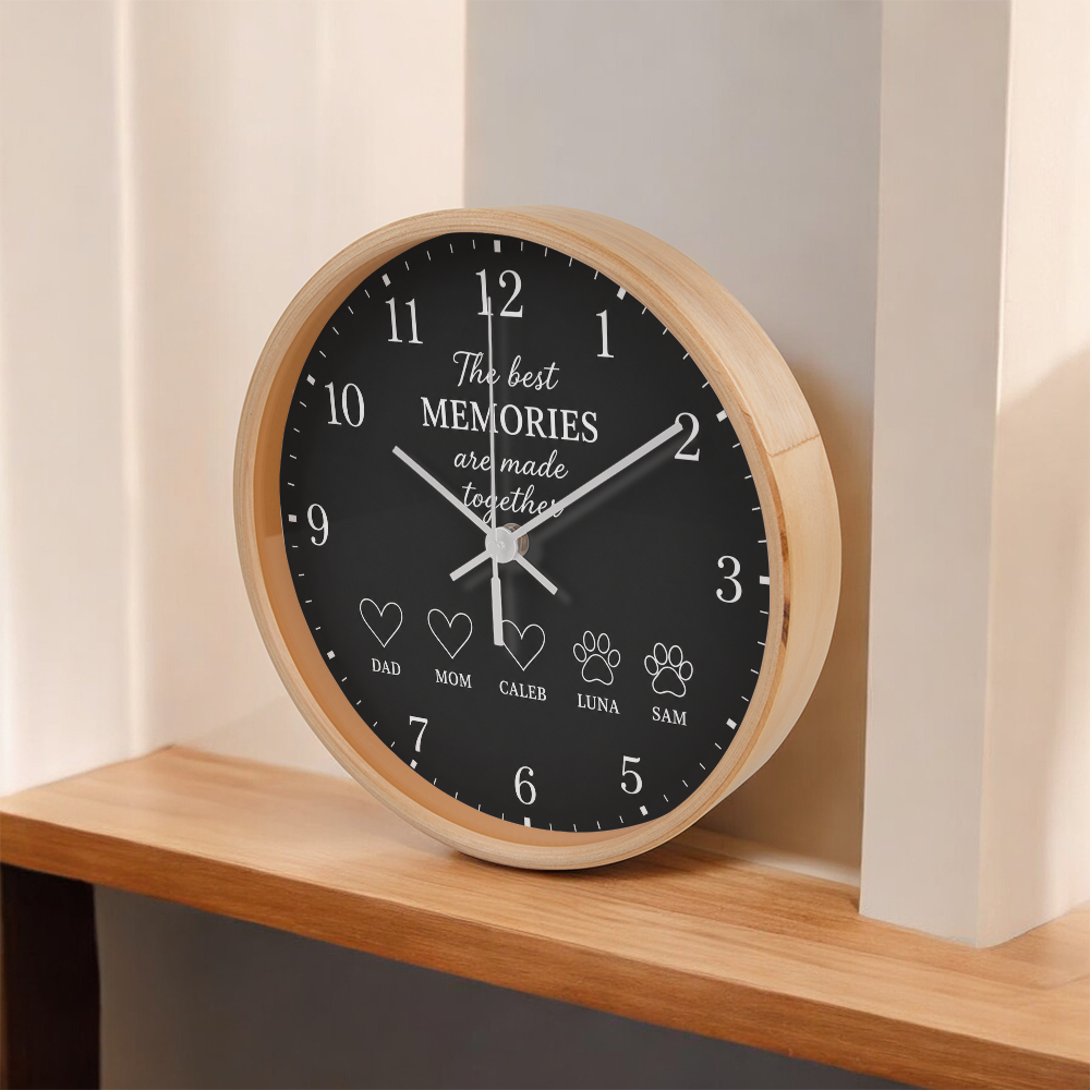Personalized Family & Pet Memories Clock