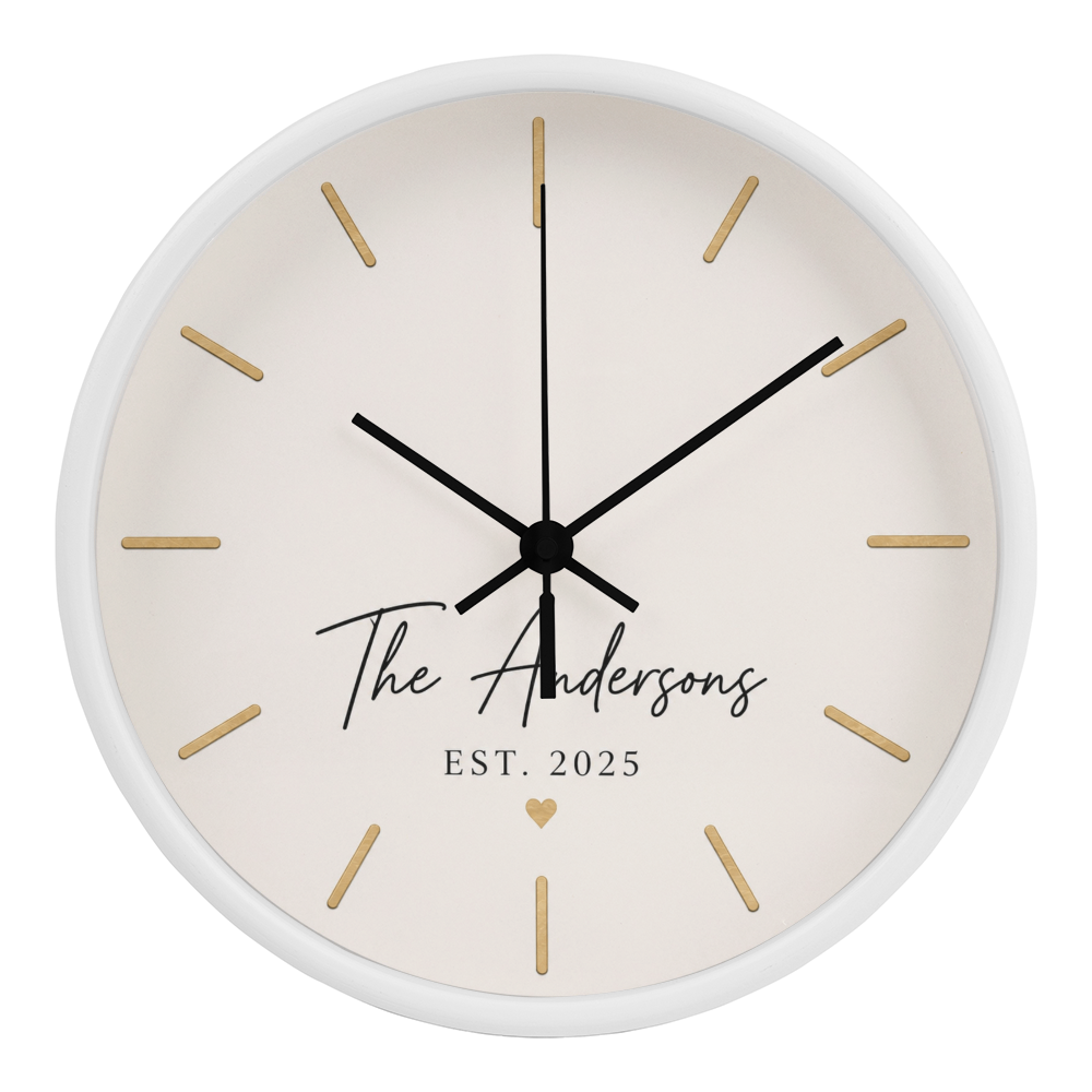Customizable Family Name & Established Date Clock