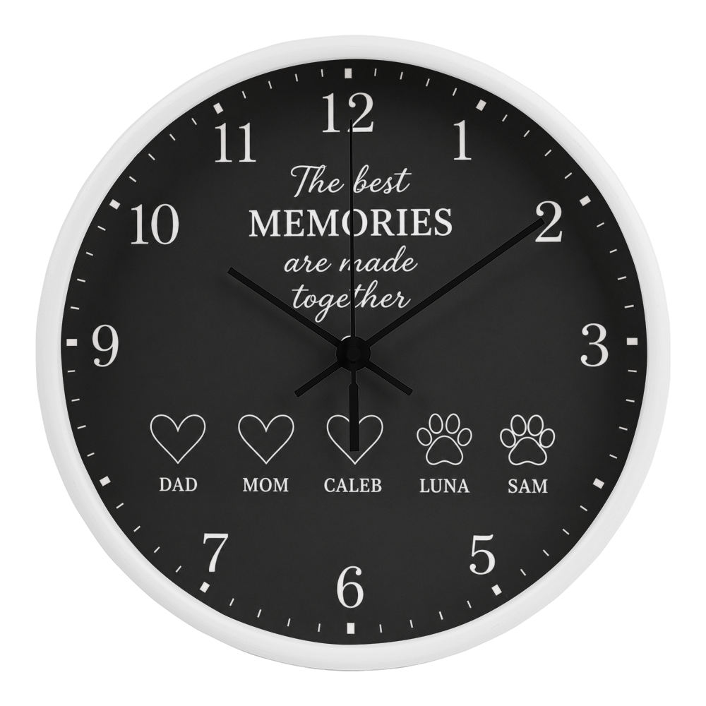 Personalized Family & Pet Memories Clock