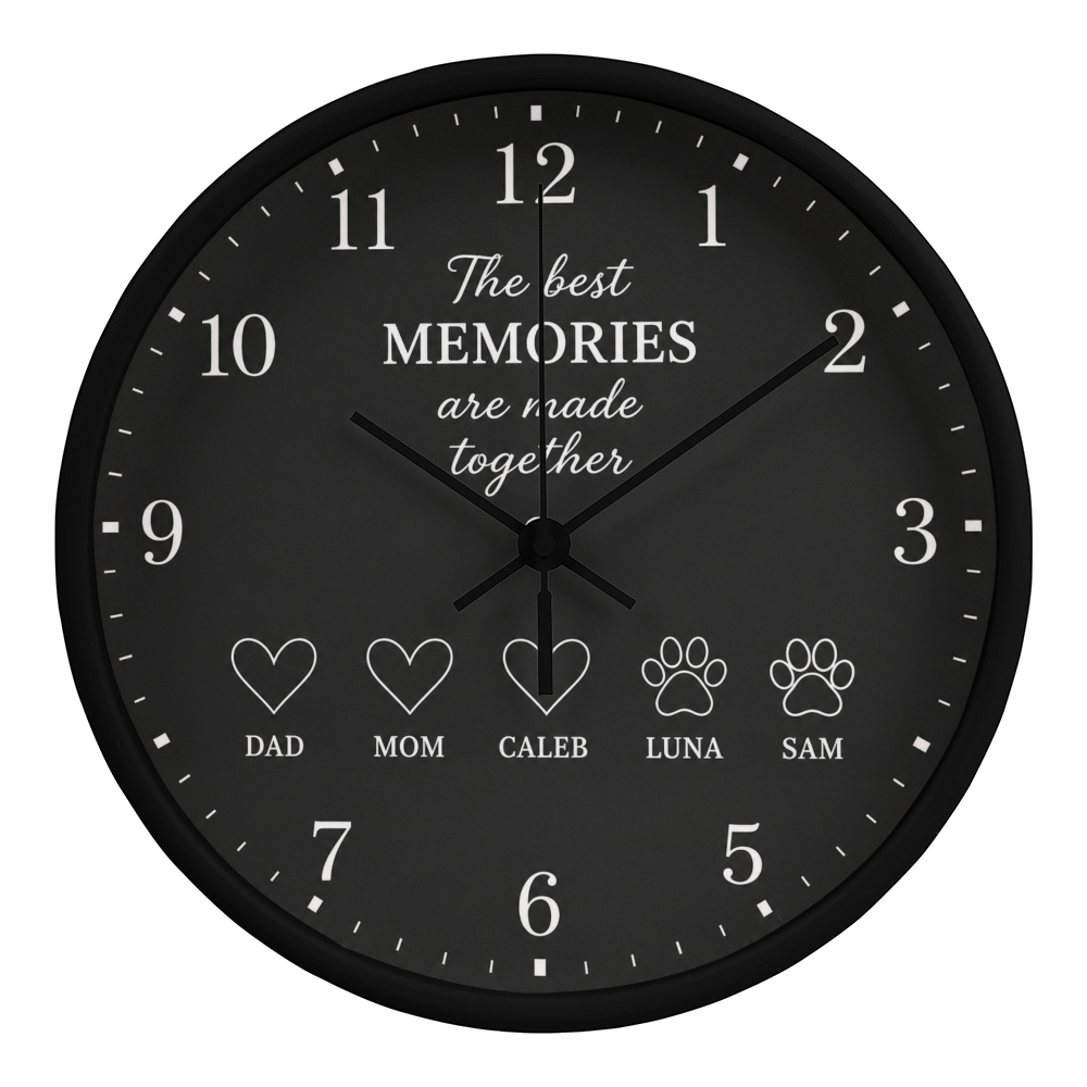 Personalized Family & Pet Memories Clock