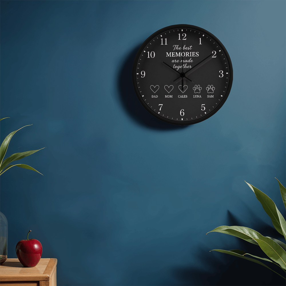 Personalized Family & Pet Memories Clock