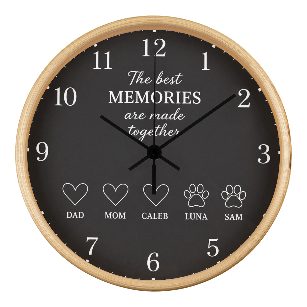 Personalized Family & Pet Memories Clock
