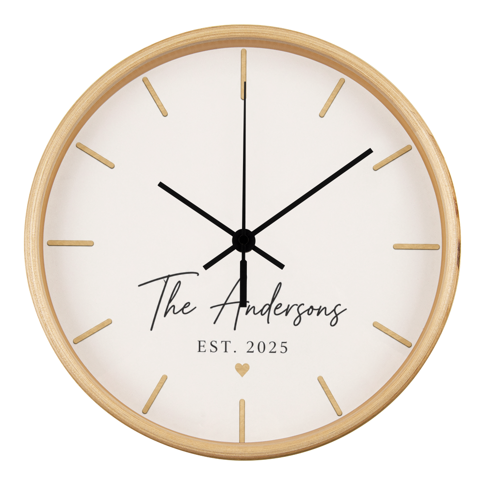 Customizable Family Name & Established Date Clock