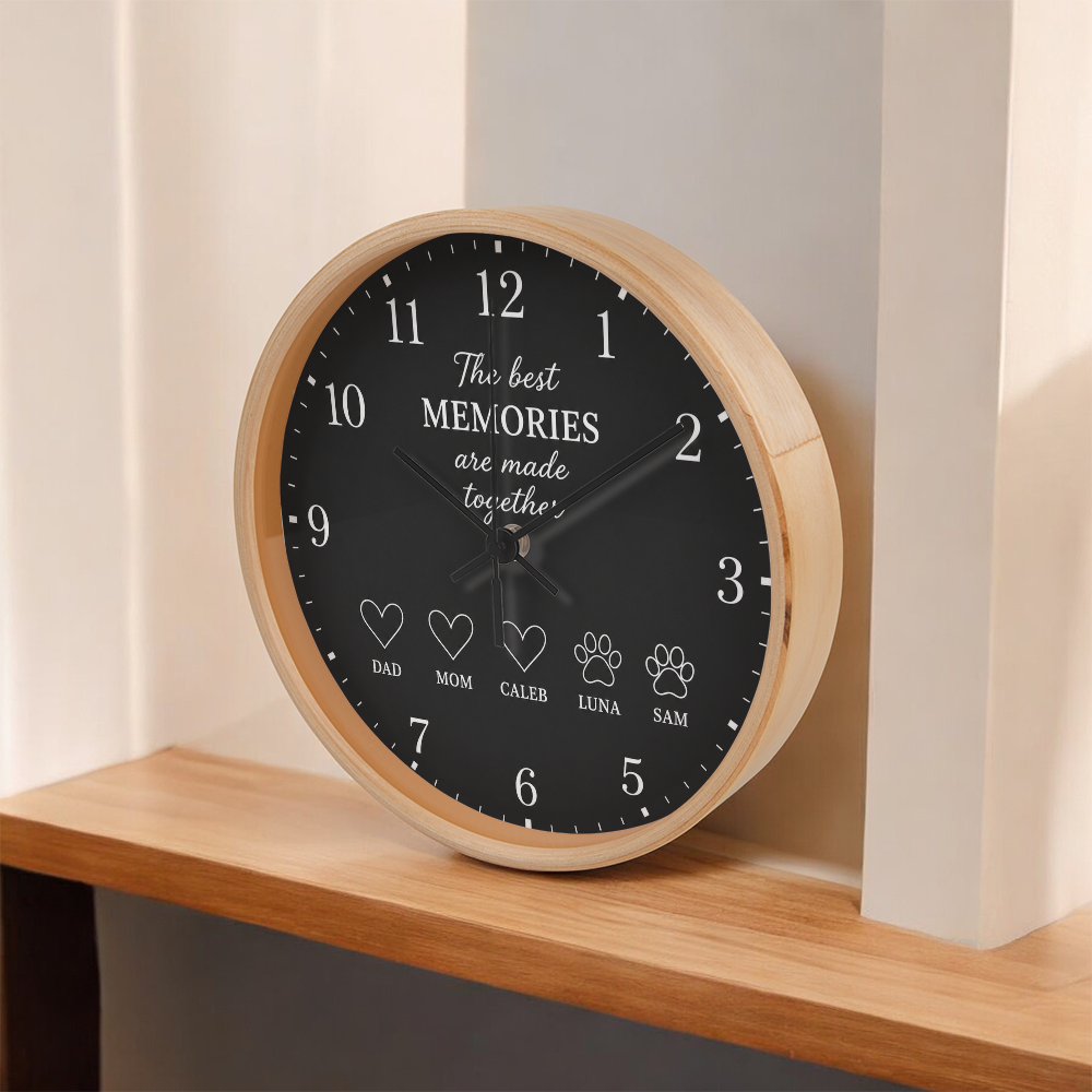Personalized Family & Pet Memories Clock