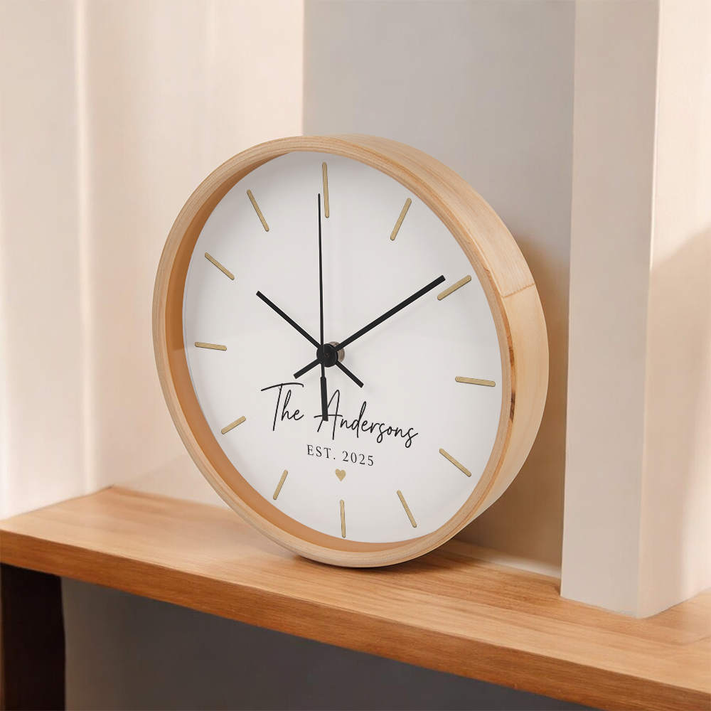 Customizable Family Name & Established Date Clock