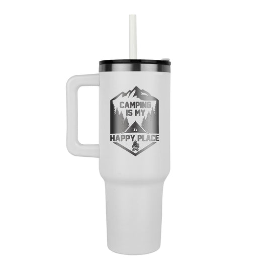 Camping Is My Happy Place Adventure Tumbler