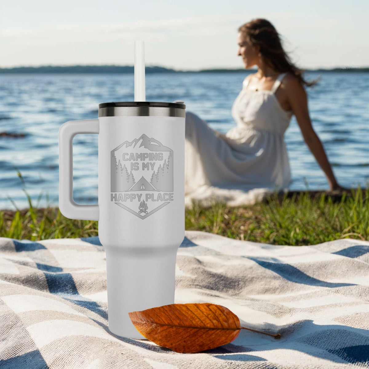 Camping Is My Happy Place Adventure Tumbler