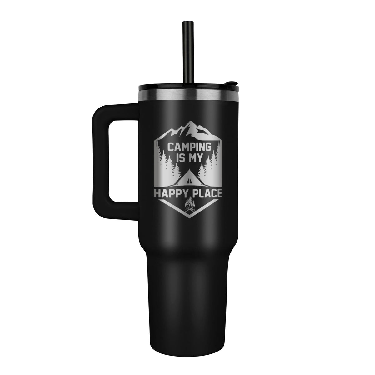 Camping Is My Happy Place Adventure Tumbler
