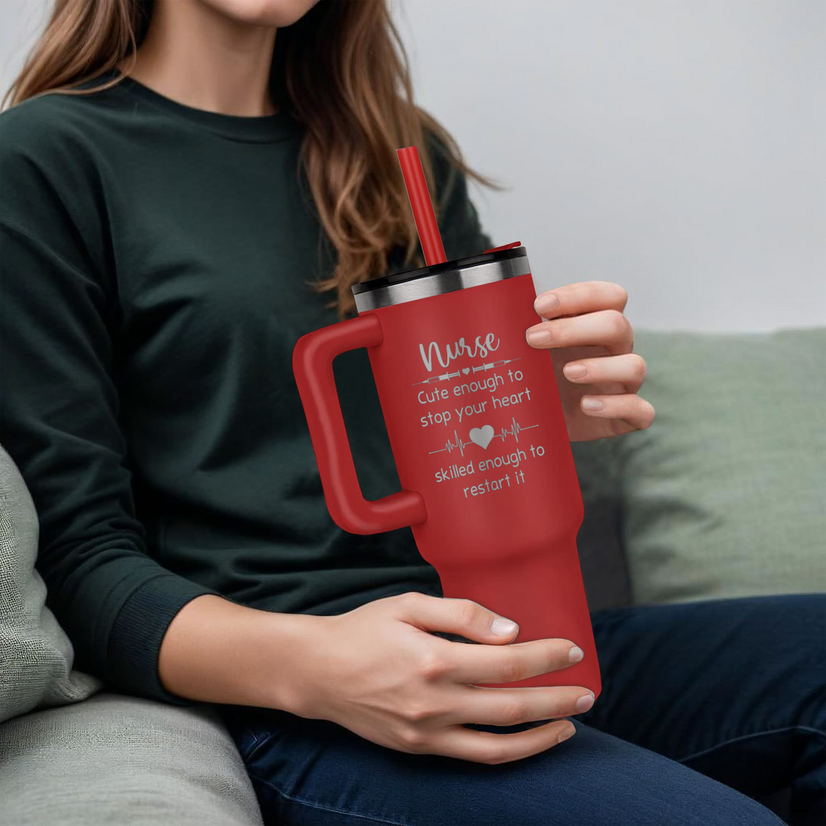 Nurse Cute Enough to Stop Your Heart Funny Tumbler