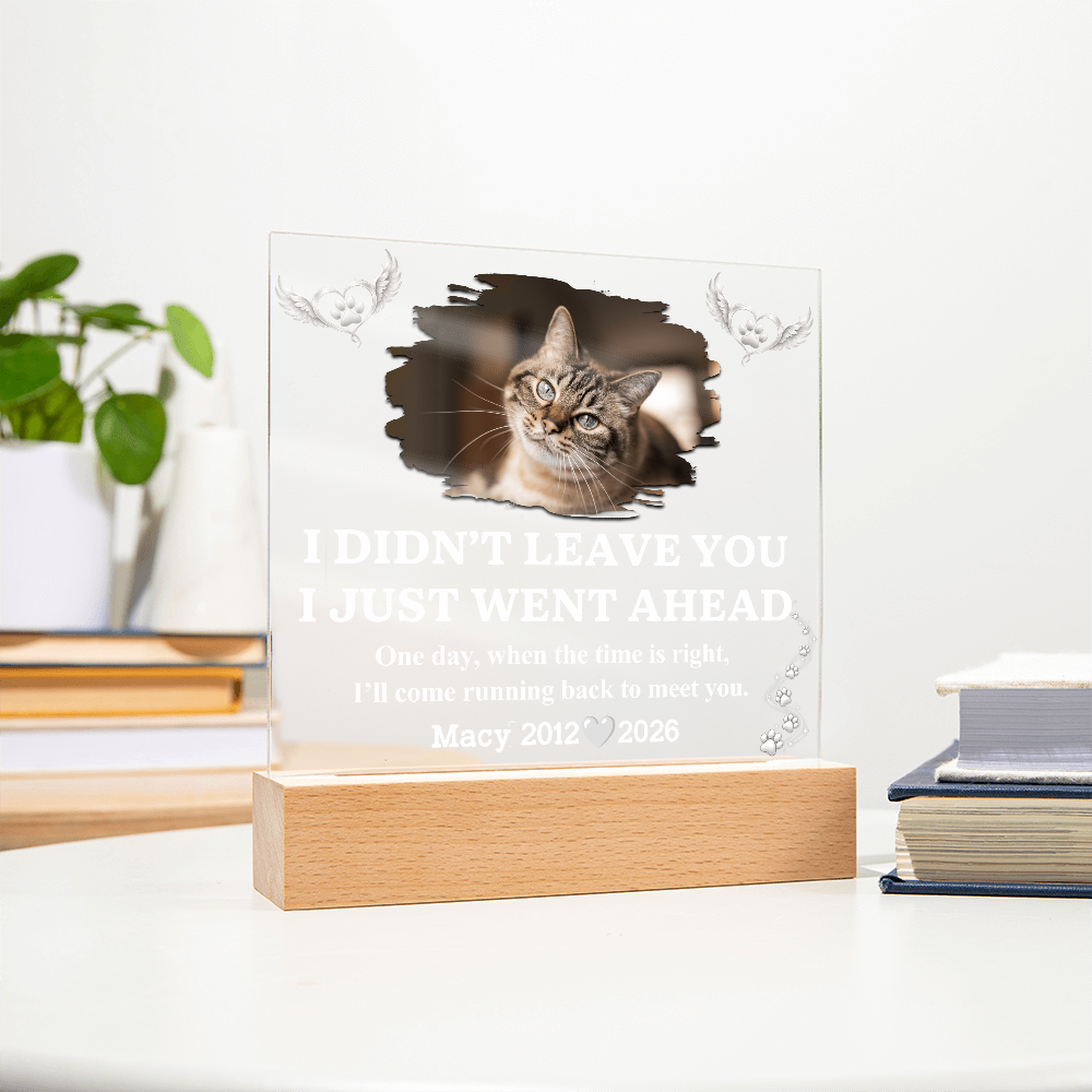 Pet Memorial Acrylic LED Plaque with Photo, Name & Dates