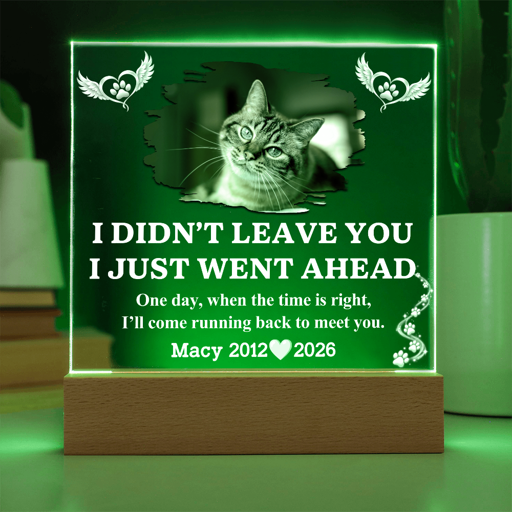 Pet Memorial Acrylic LED Plaque with Photo, Name & Dates