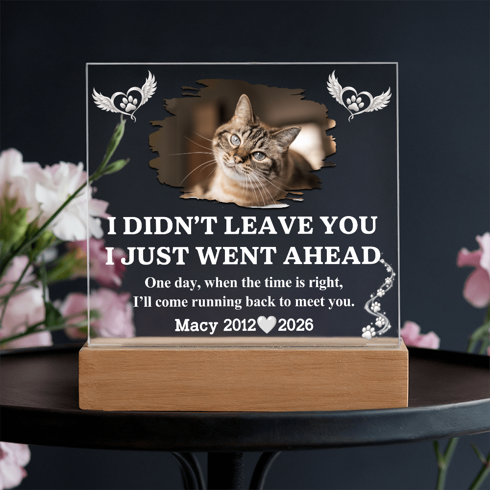 Pet Memorial Acrylic LED Plaque with Photo, Name & Dates