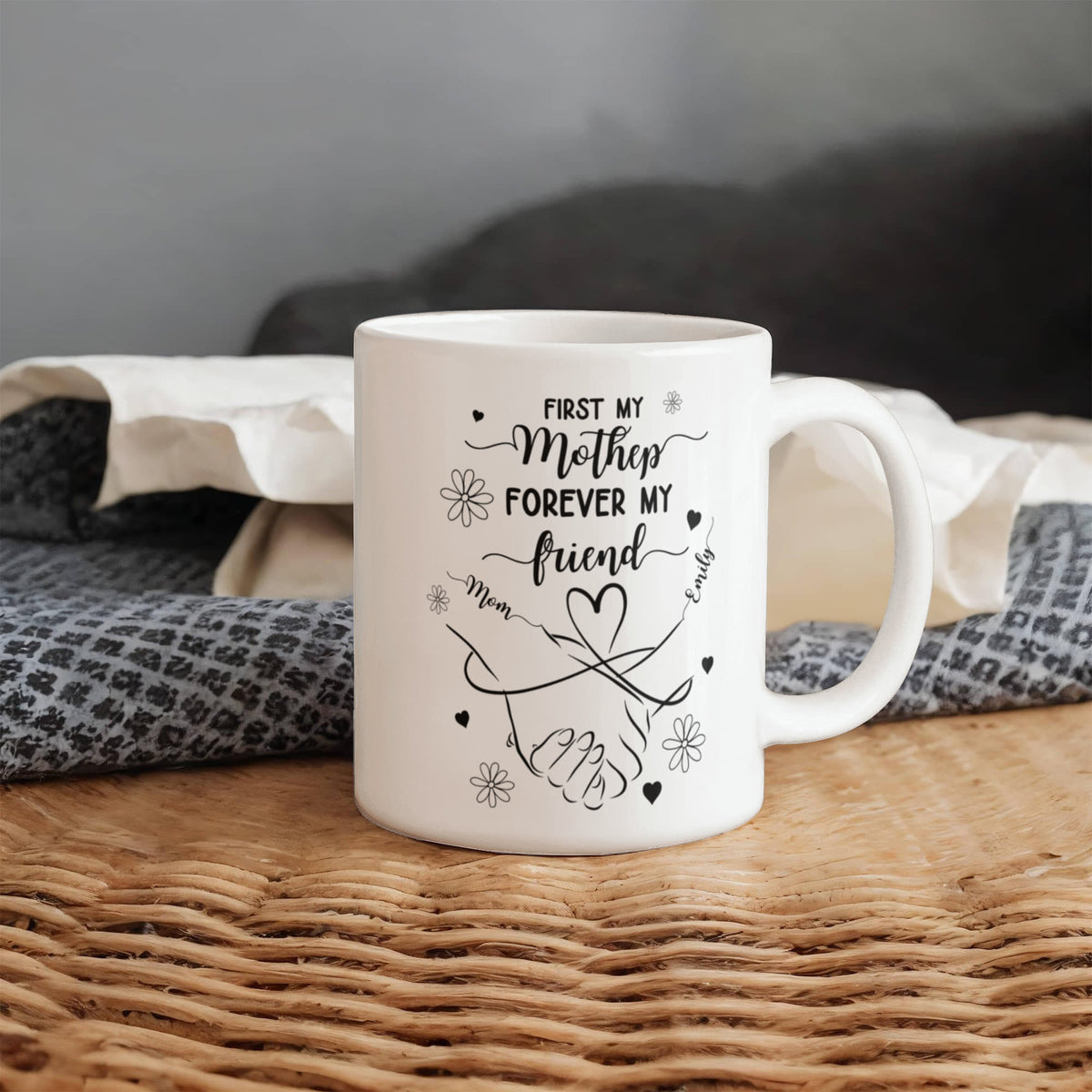 First My Mother, Forever My Friend – Personalized Mom & Daughter Mug