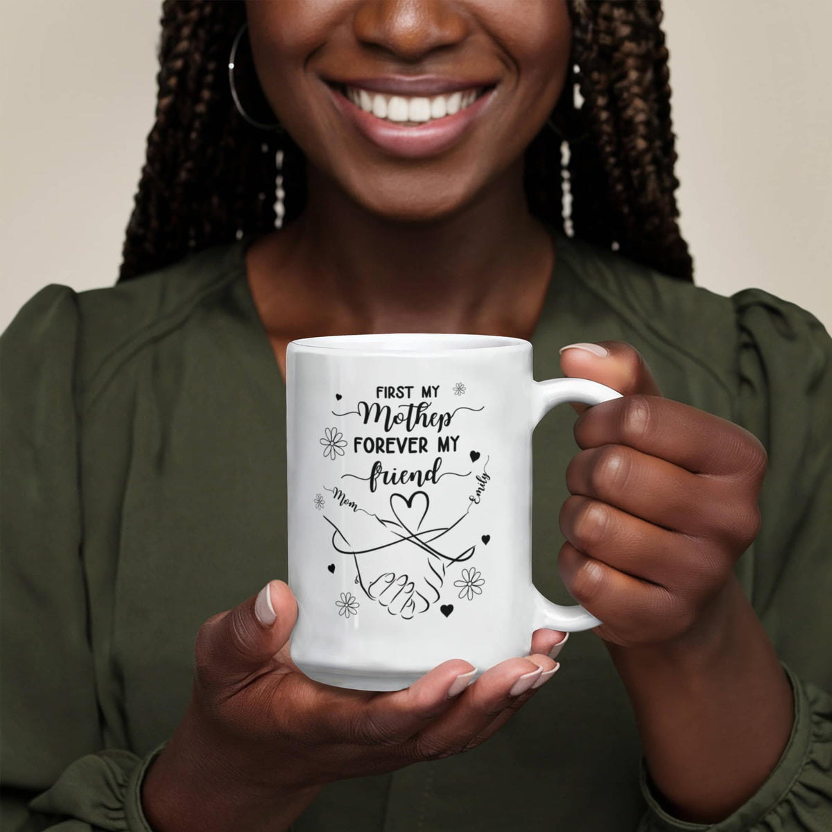 First My Mother, Forever My Friend – Personalized Mom & Daughter Mug
