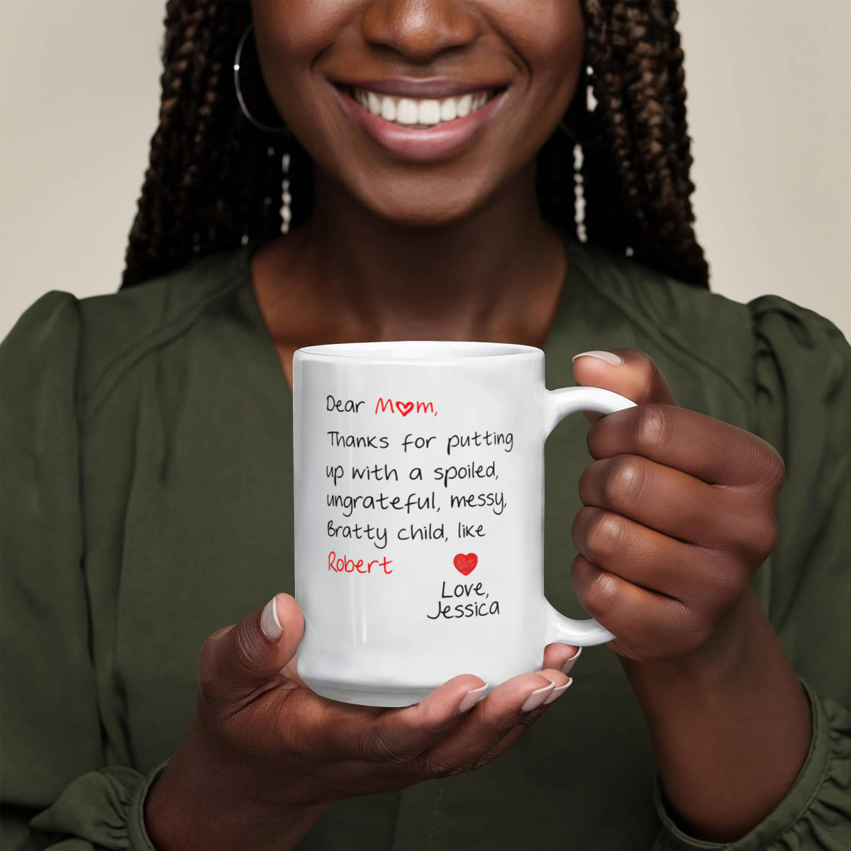 Thanks for Putting Up With Me – Personalized Mom Mug
