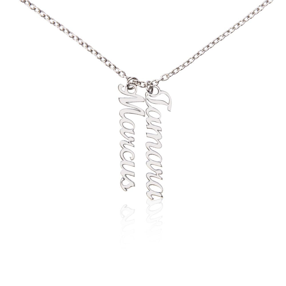 Personalized Multi-Name Vertical Necklace